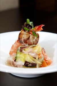 Mixed Seafood and Mango Salad with Sake Vinaigrette