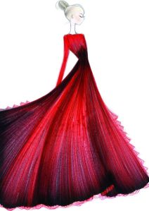 Croquis robe valentino