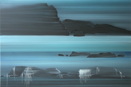 Expo Anne Guillotel Archipel,2013, huile sur toile,97*146 cm