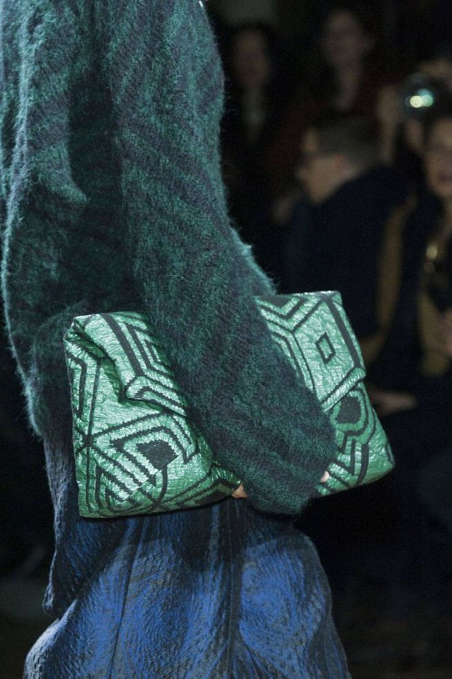 Pochette verte Dries van Noten Fall14